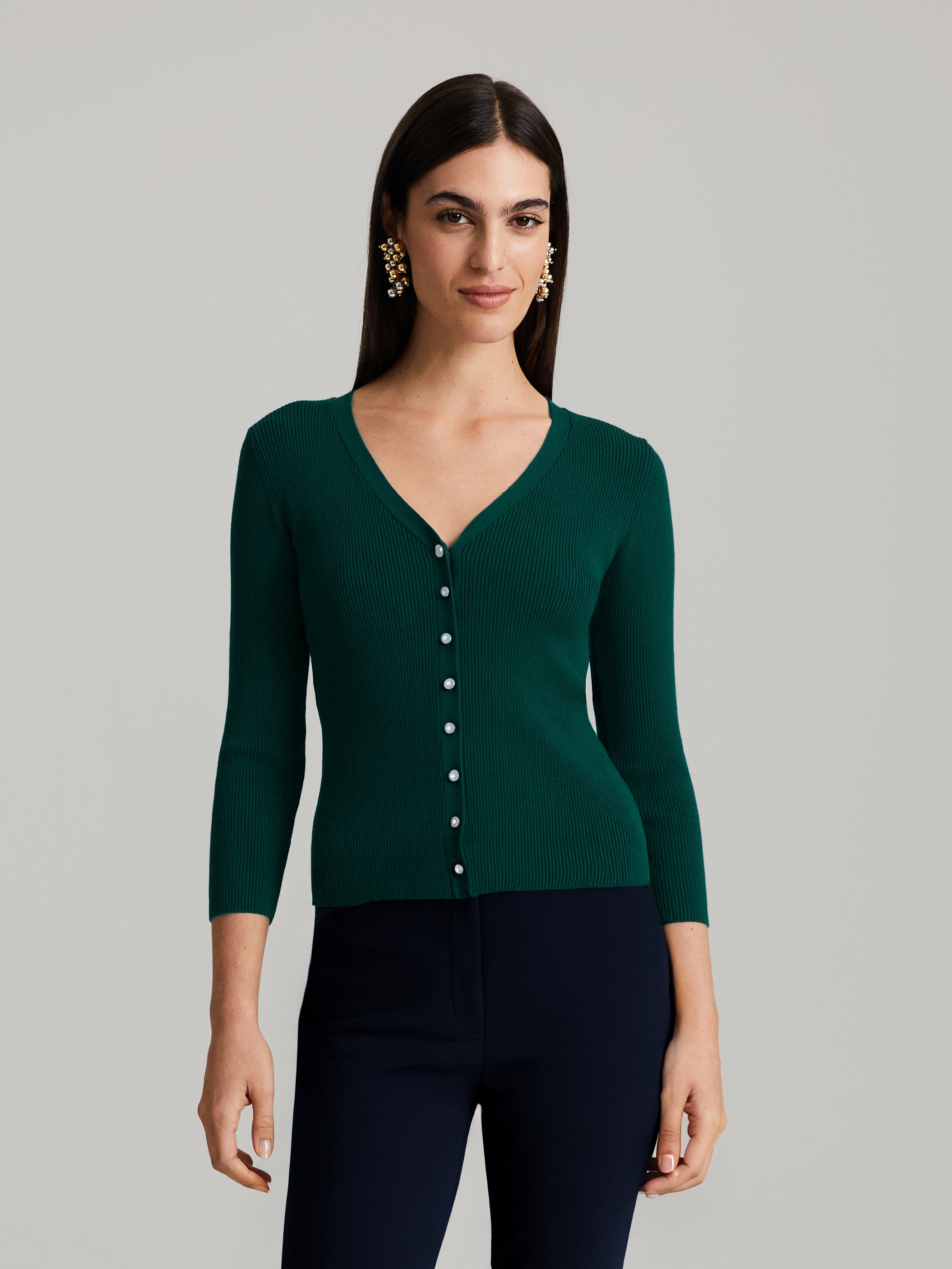 Stacie Rib-Knit Cardigan