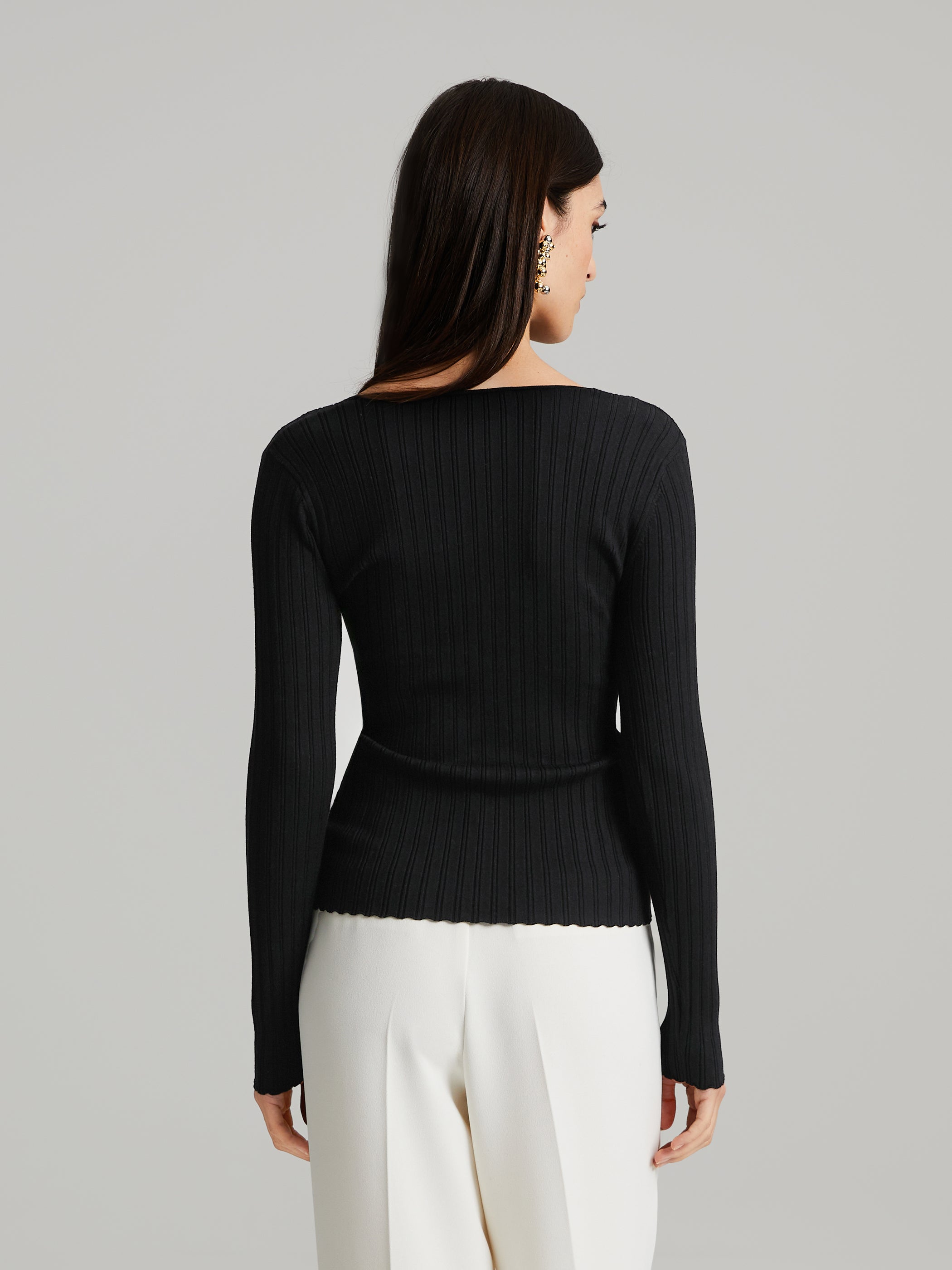 Polly Rib-Knit Blouse