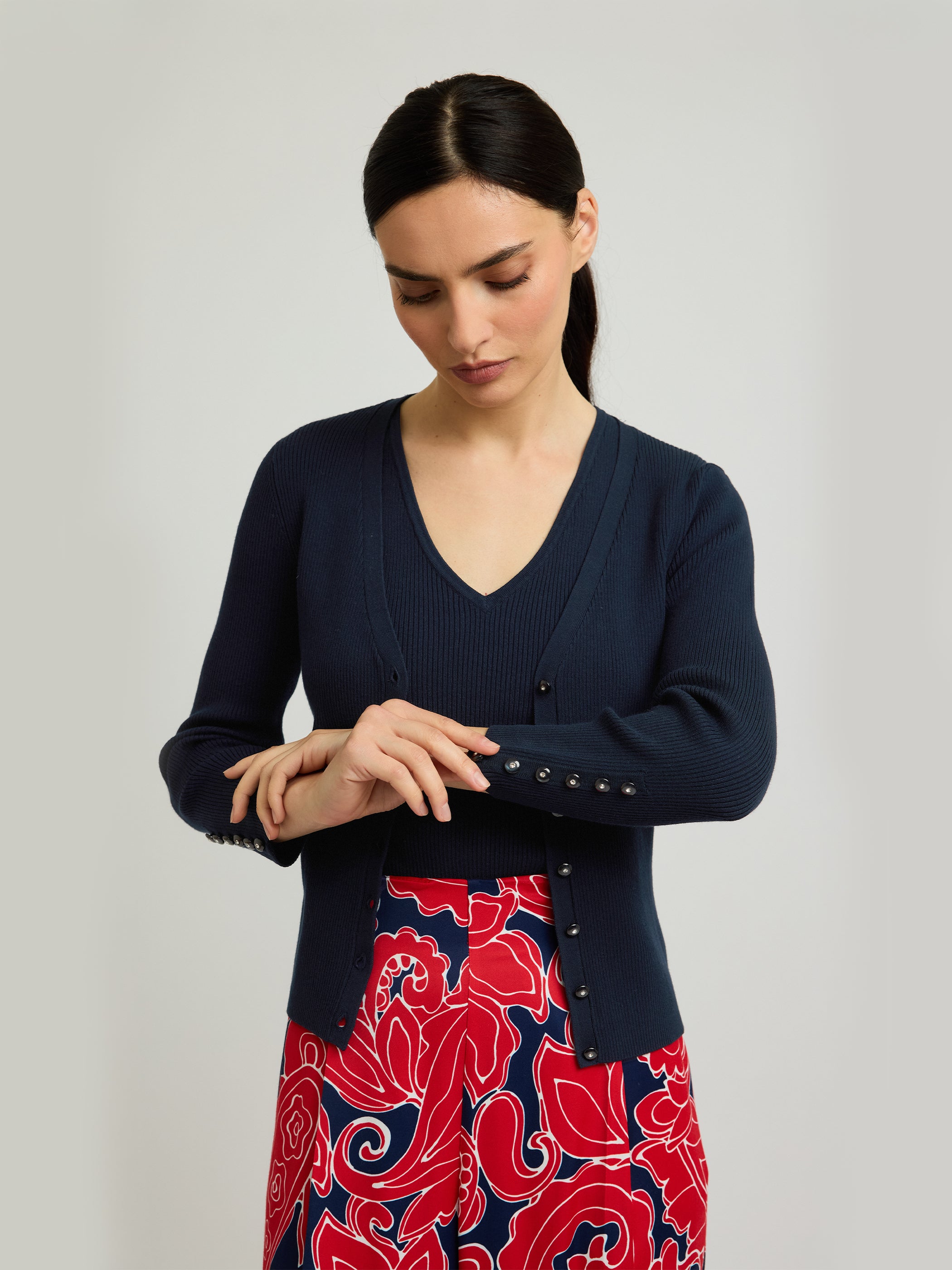 Stacie Rib-Knit Cardigan